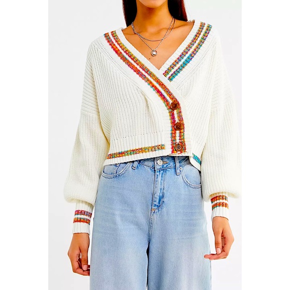 URBAN OUTFITTERS Laura Button-Down Cropped Cardigan - Picture 4 of 8